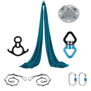 MEMAX Aerial Silks Yoga Swing Hammock Set - 100% Luxury Nylon Tricot Silks, Full Rigging Hardware