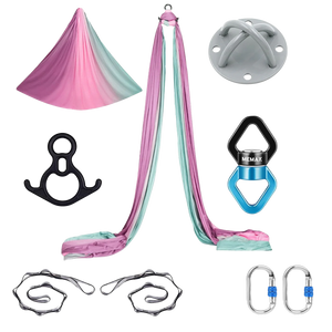 MEMAX Aerial Silks Yoga Swing Hammock Set - 100% Luxury Nylon Tricot Silks, Full Rigging Hardware