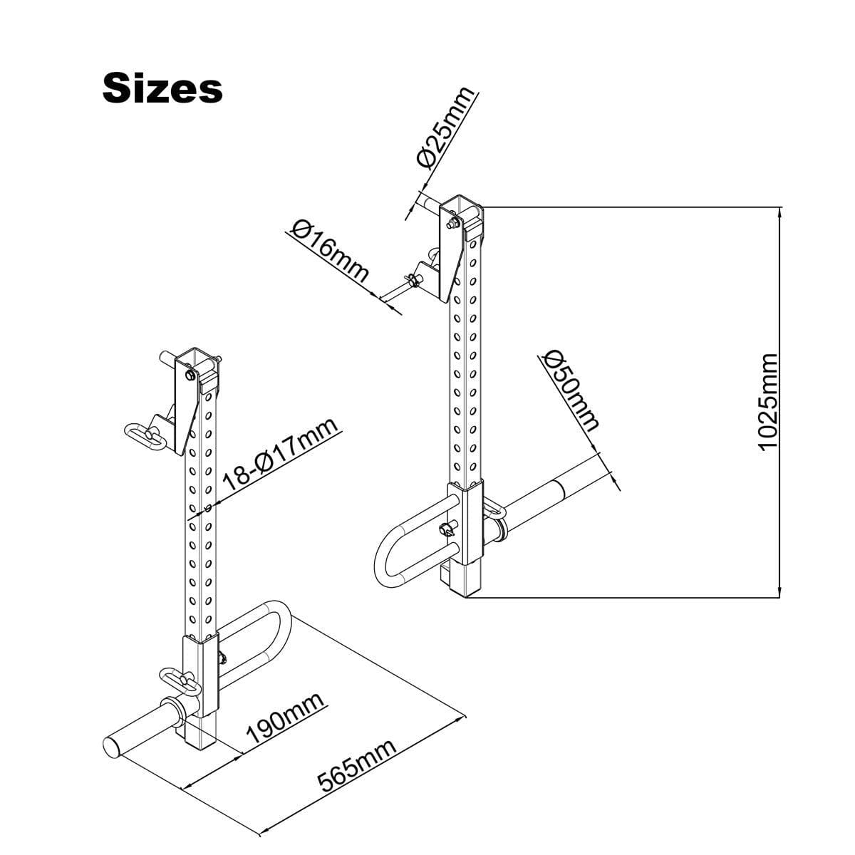 ATTIVO Jammer Arms for 50mm Power Cage