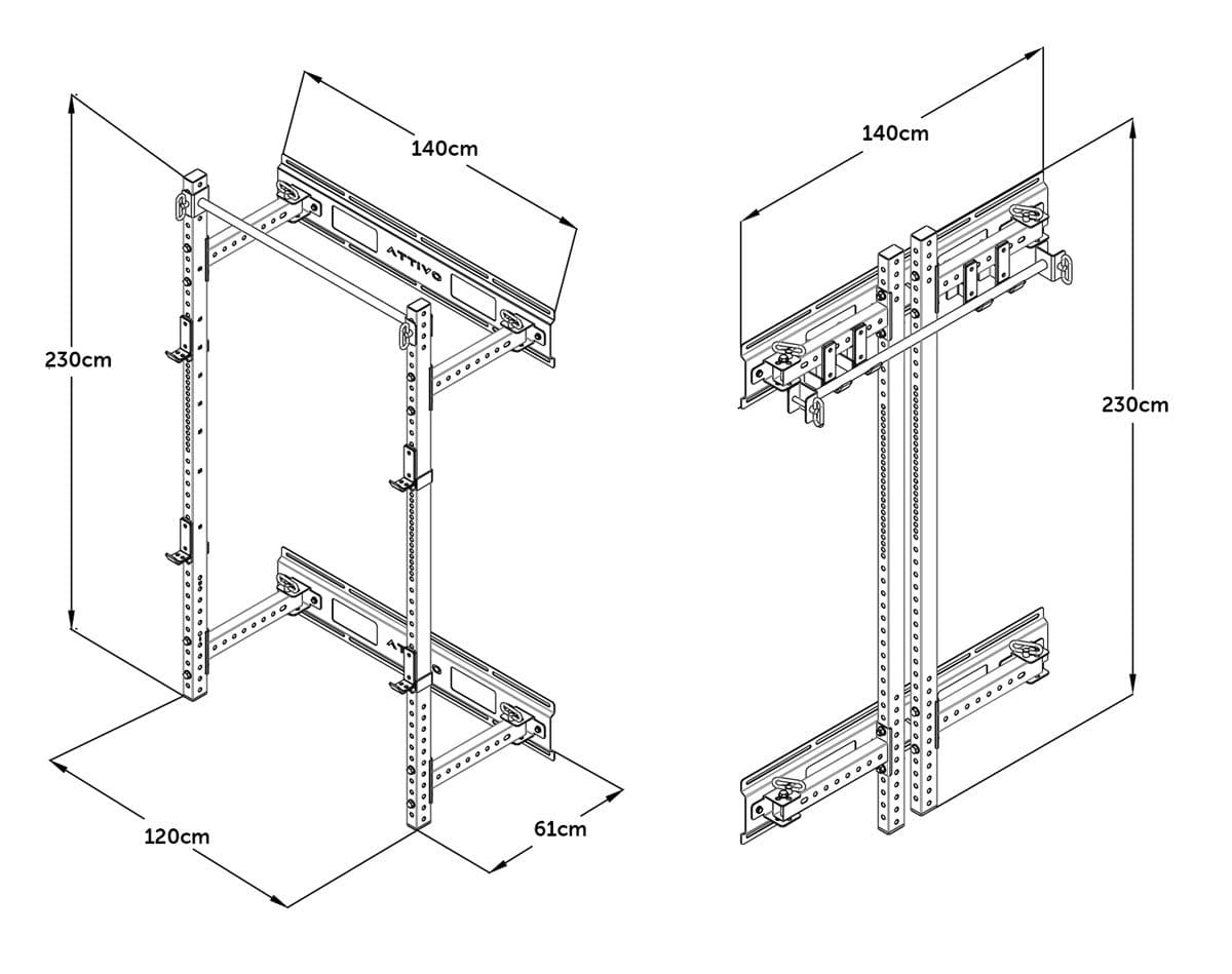 ATTIVO Folding Wall Mount Power Rack