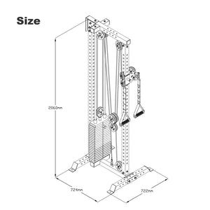 ATTIVO Wall Mount Cable Tower With Weight Stack - Aluminium Pulley Wheels