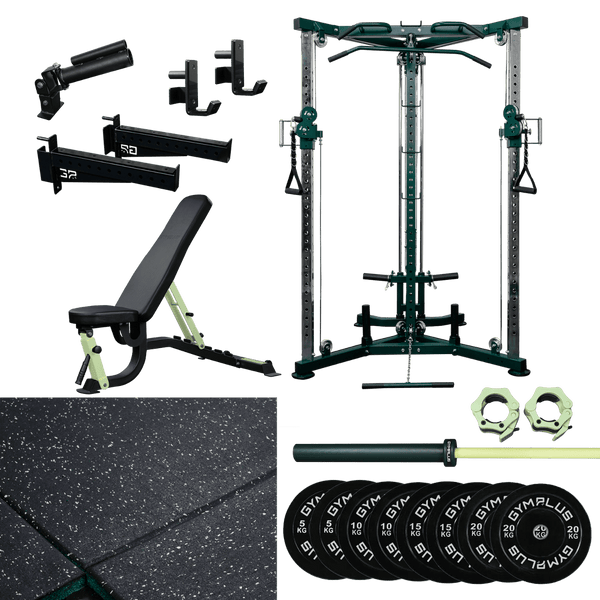 Gym Plus System X Garage Gym Package – Complete Setup FULL-CABLE-X