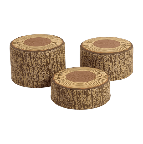 Gym Plus Tree Stump Stool Set, Toddler Climbing and Stepping Logs - 3 Pieces TREE-STOOL-3PC
