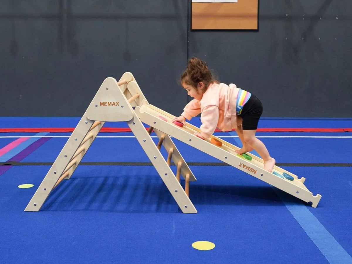 Pikler Foldable Climbing Triangle with Ramp