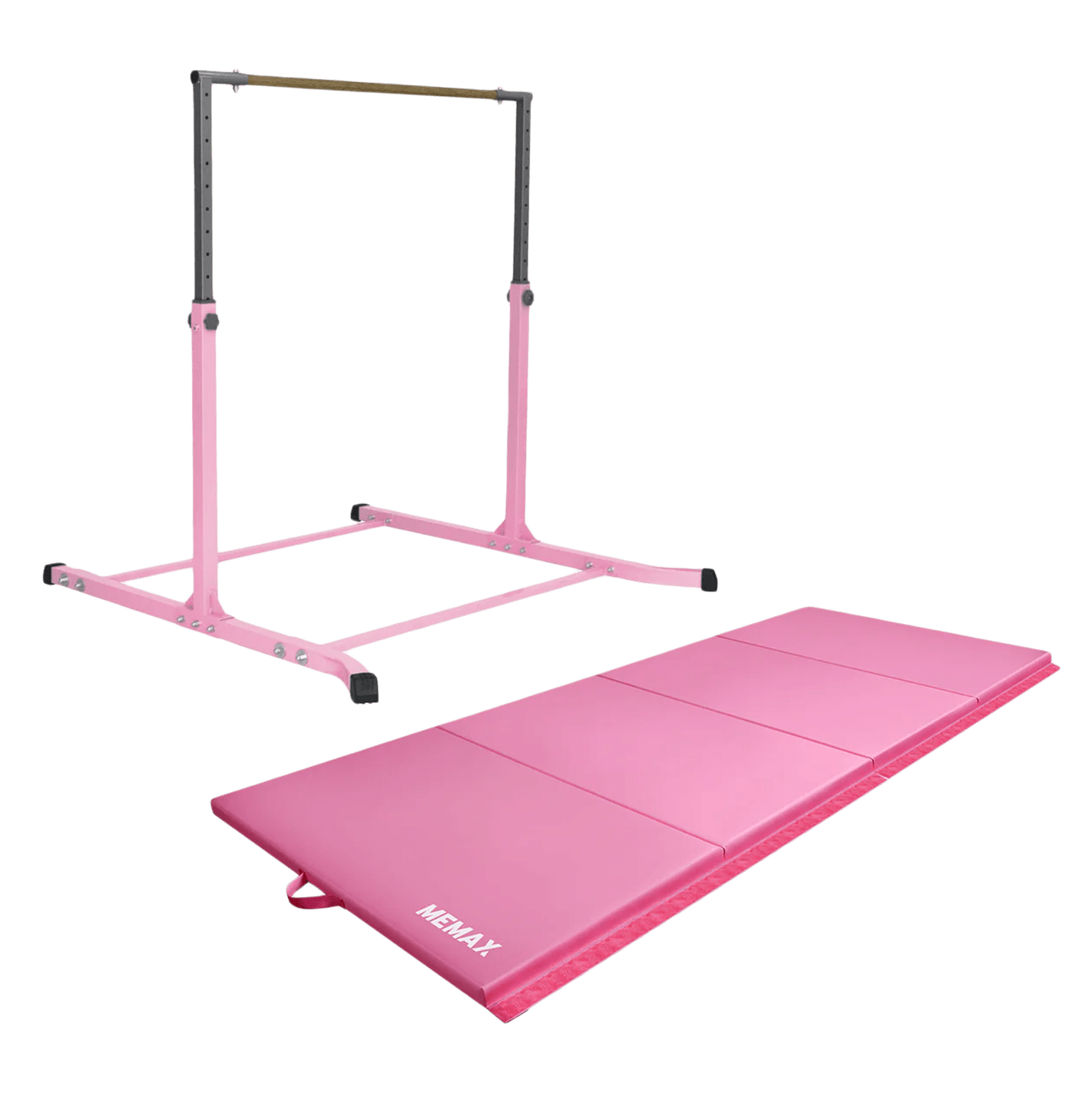 MEMAX Value Combo Gymnastic Junior Training Bar + Gym Mat (Pink)