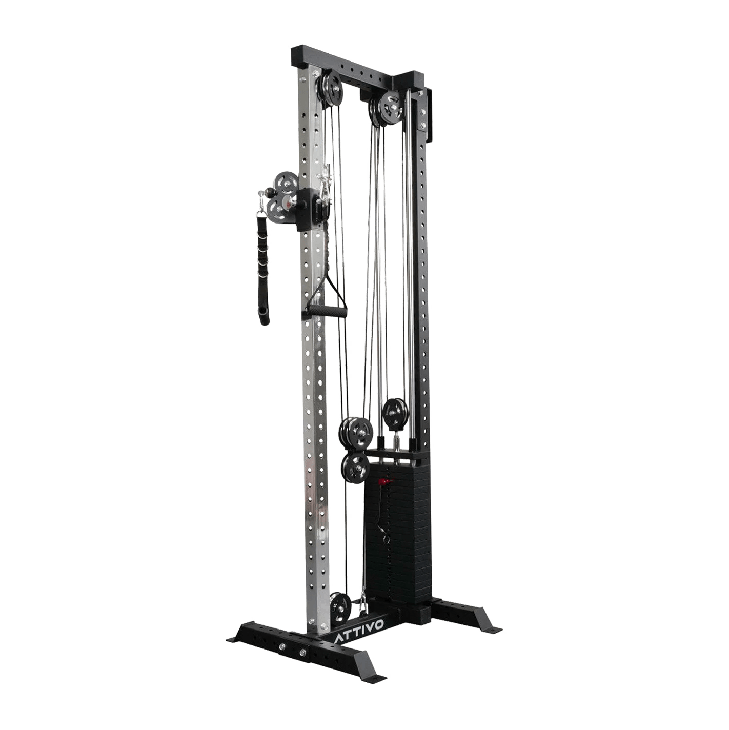 ATTIVO L4 Pro Series Wall Mount Cable Tower With Weight Stack - Aluminium Pulley Wheels