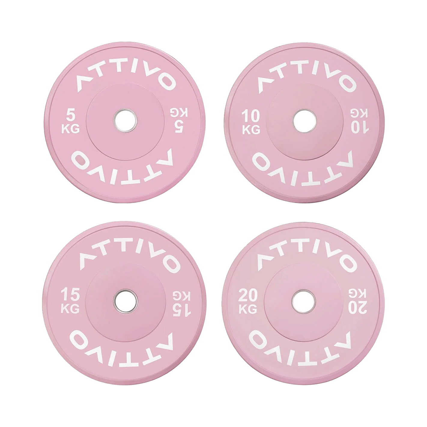 Pink Olympic Rubber Bumper Plates 5/10/15/20kg (Pairs)