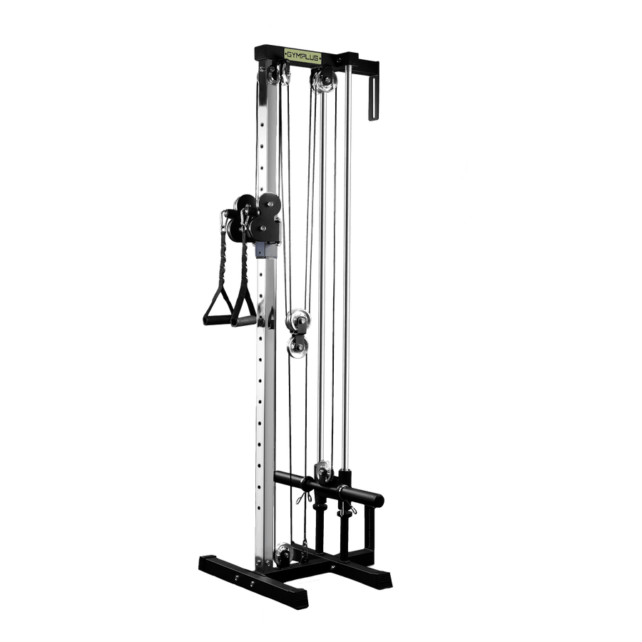 Gym Plus Wall Mount Cable Station with Dual Pulley System - Aluminium Pulley Wheels V2.0 GP-ZY1196