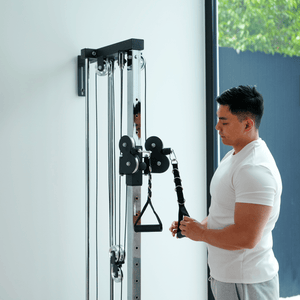 Wall Mount Cable Station with Dual Pulley System - Aluminium Pulley Wheels V2.0