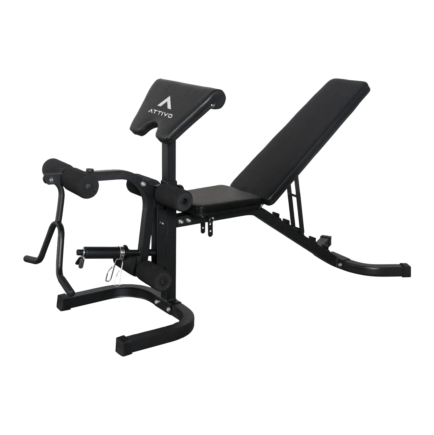 ATTIVO Adjustable Olympic Weight Bench with Preacher Curl Pad