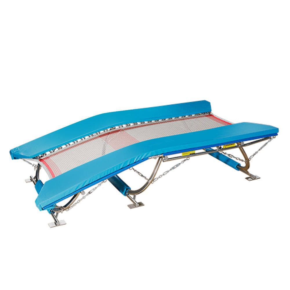 MEMAX Pro Double Mini Trampoline - with Roller Stand