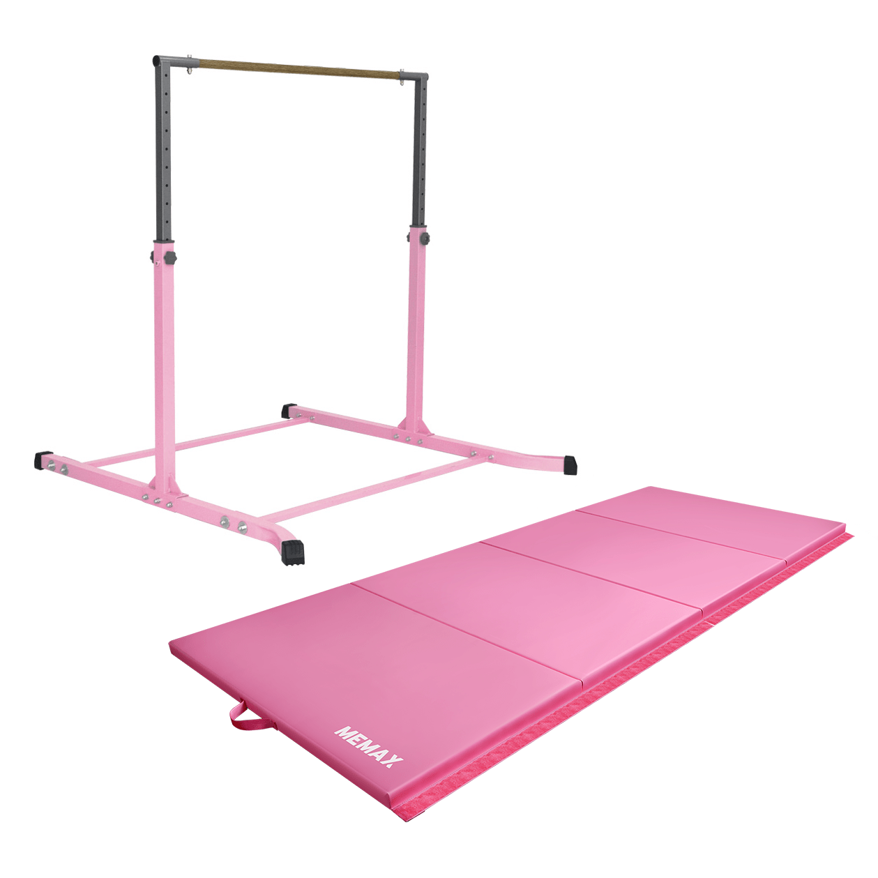 MEMAX Value Combo Gymnastic Junior Training Bar + Gym Mat (Pink)