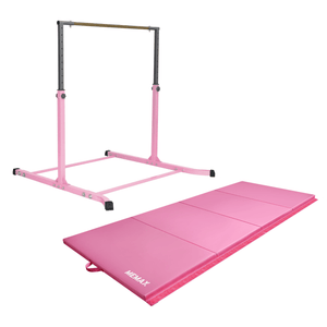 MEMAX Value Combo Gymnastic Junior Training Bar + Gym Mat (Pink)