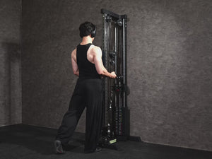 L4 Pro Series Wall Mount Cable Tower With Weight Stack - Aluminium Pulley Wheels