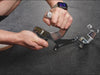 360° Adjustable Angle Cable Handle Attachment Set 360HANDLE-S 360HANDLE-M 360HANDLE-L 360HANDLE-ALL a man adjusting cable handle attachment by just pulling the pin and lock it 