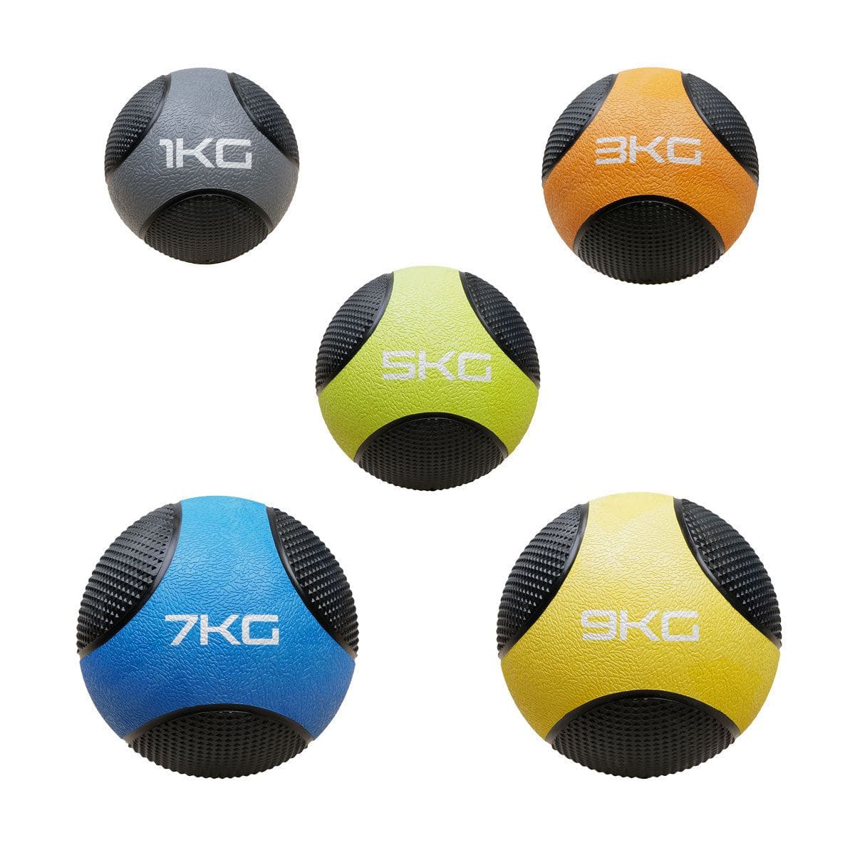 ATTIVO Rubber Medicine Ball Set of 5 Balls - 1kg 3kg 5kg 7kg 9kg