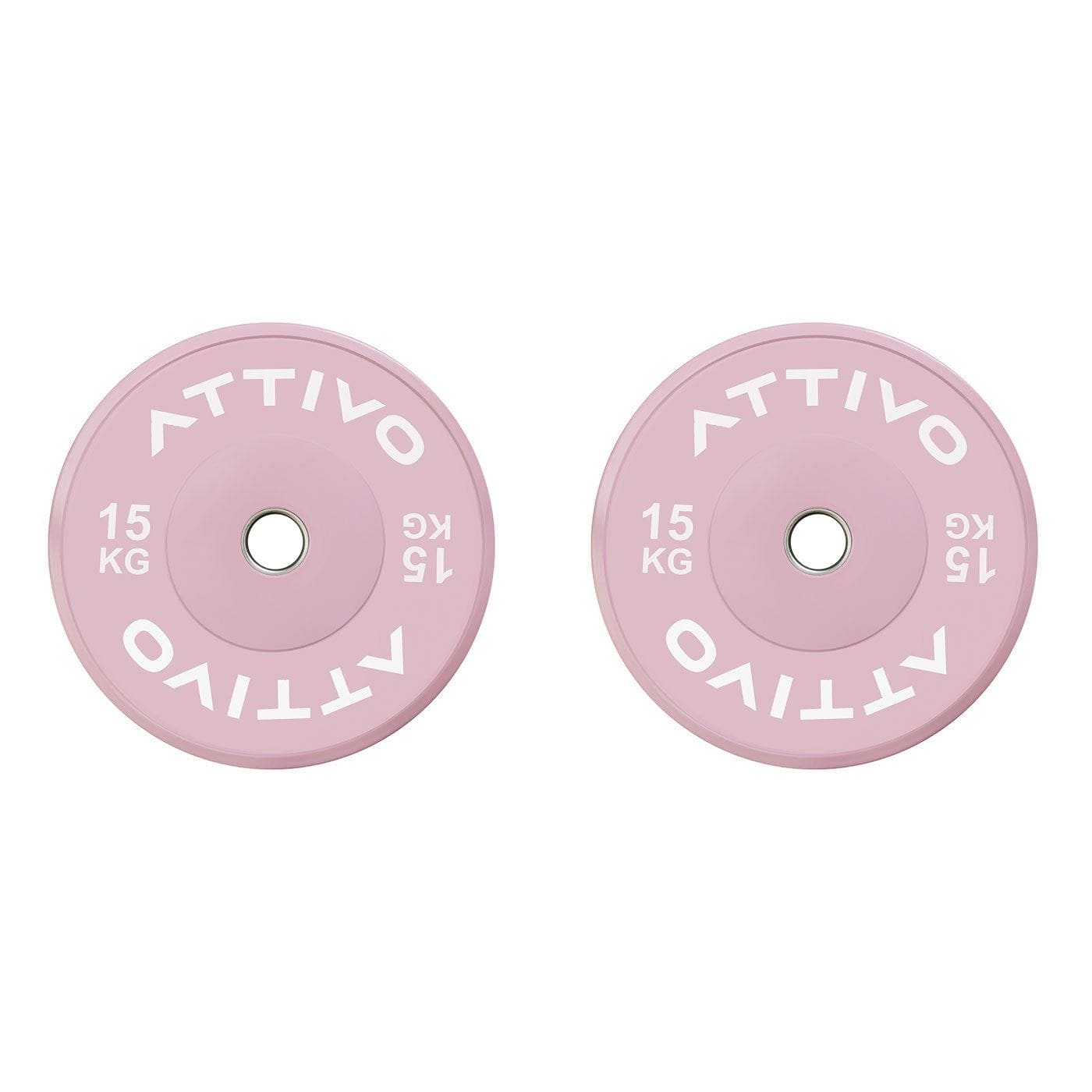 ATTIVO Pink Olympic Bar 15KG & Bumper Weight Plates Powerlifting Set