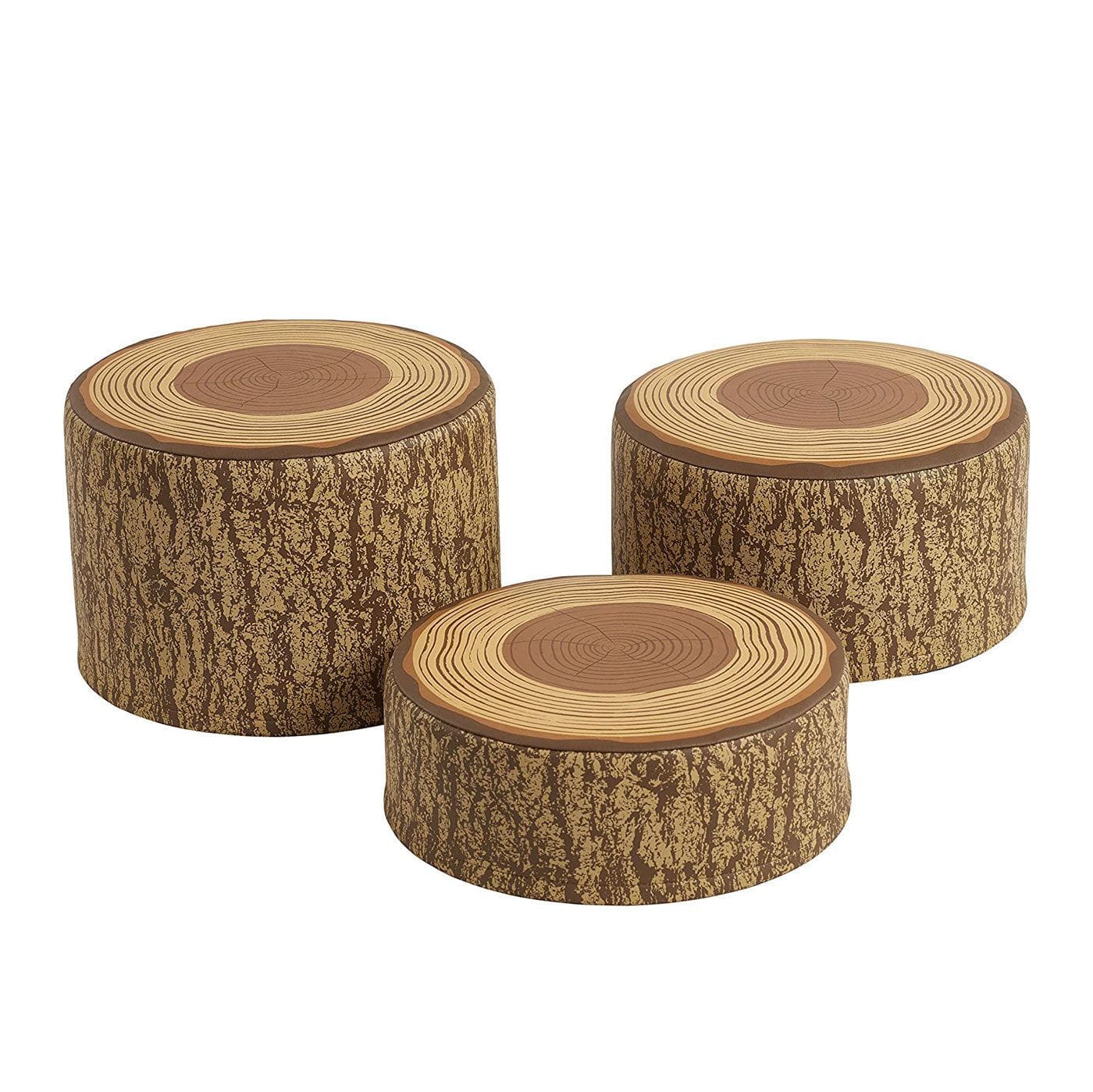 Tree Stump Stool Set, Toddler Climbing and Stepping Logs - 3 Piece