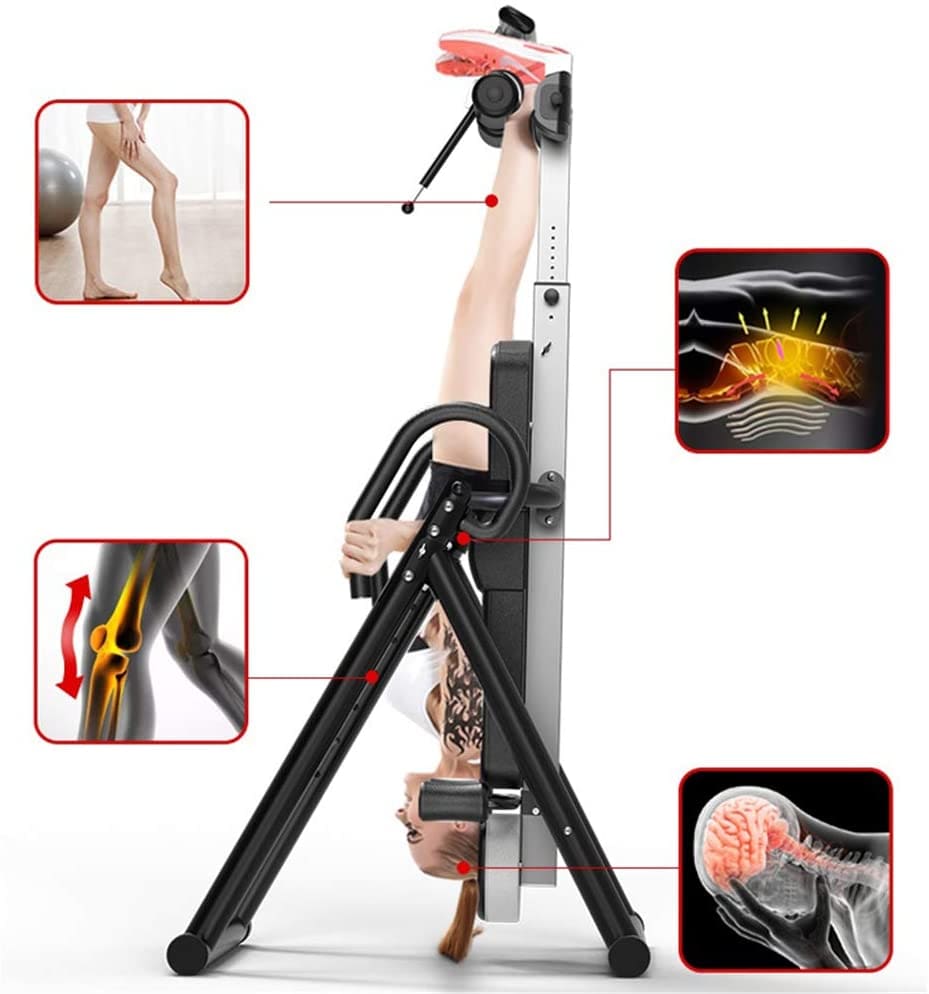 Gym Plus Foldable Gravity Inversion Table for Back Pain Relief INVERTWHITE