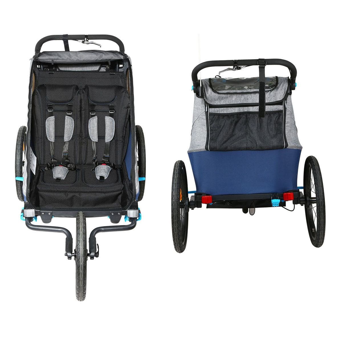 Deluxe Kids Bike Trailer 3 In 1 Foldable Jogger Stroller Transport Carrier