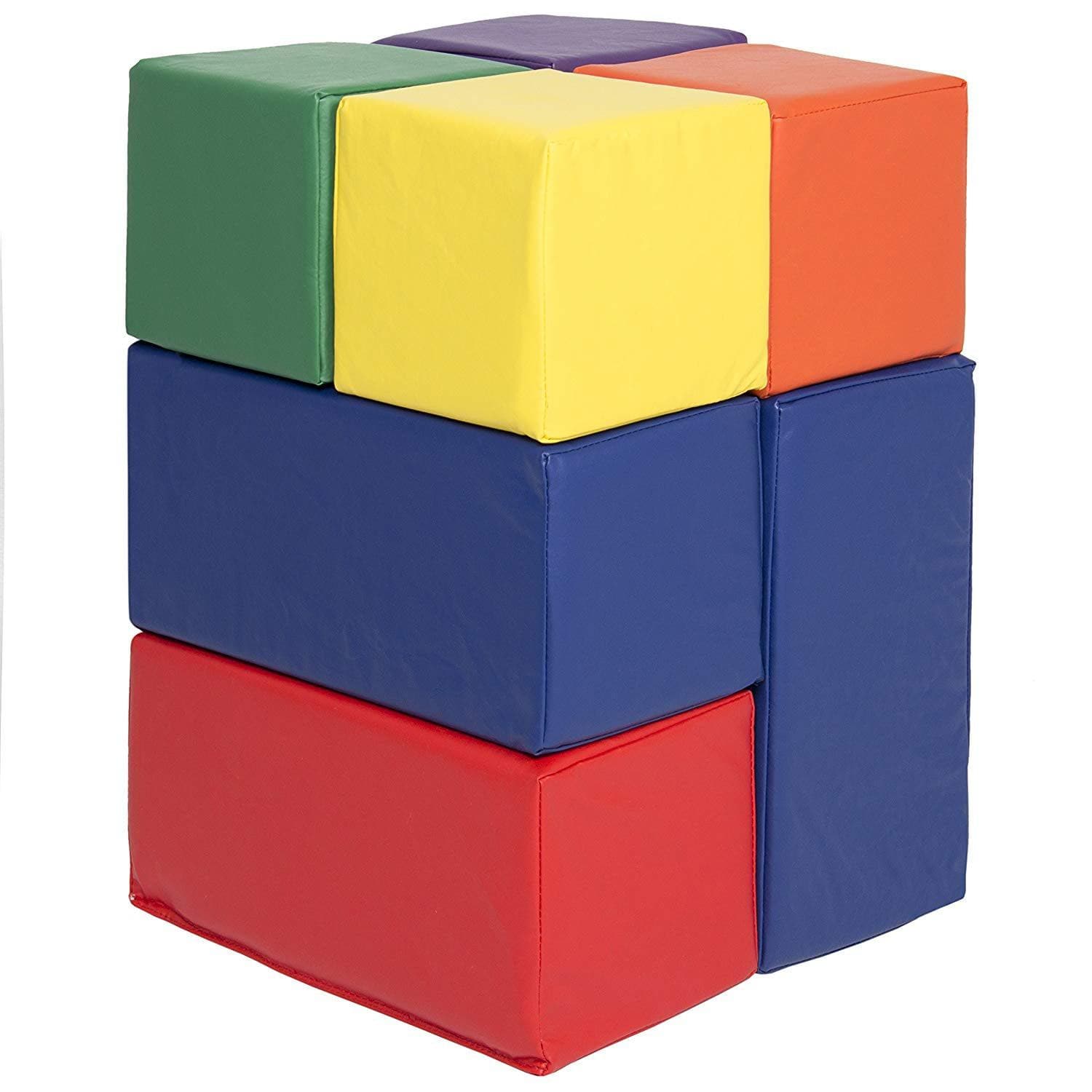 YOZZI Soft Block Playset Safe Active Toys Playroom Building Blocks 7 Piece