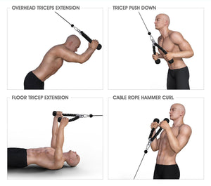 Professional Tricep Rope Pull Down Easy to Grip for Cable Attachment