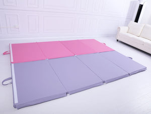 Large 3Mx1.2Mx5cm Folding Tumbling Mat Gymnastics Gym Exercise Mat High Density - Light Purple