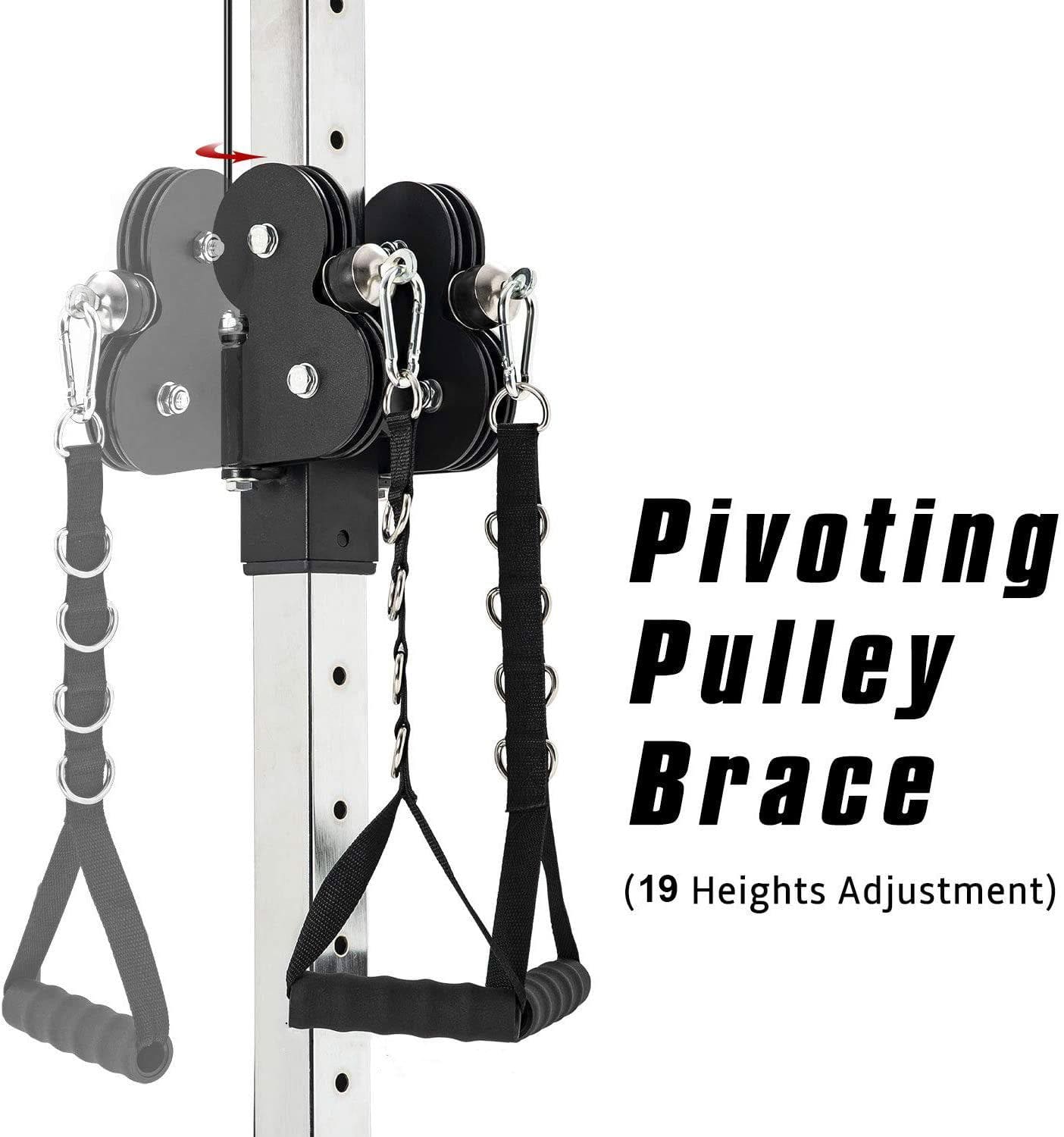 Wall Mount Cable Station with Adjustable Dual Pulley System