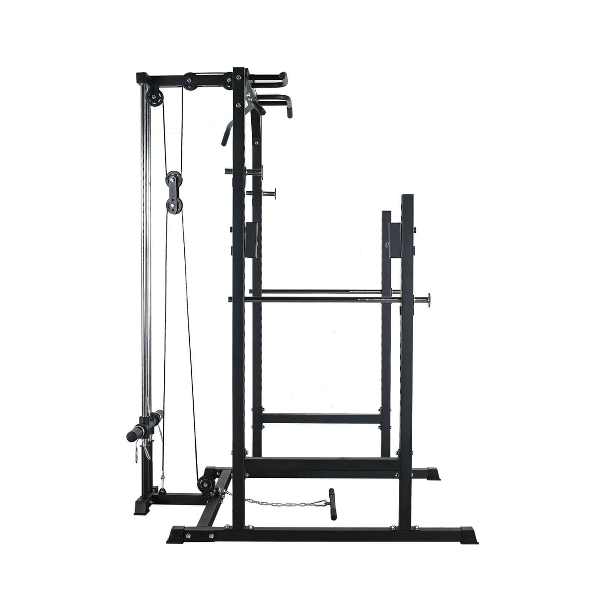ATTIVO L2 Heavy Duty Half Power Cage Weight Lifting Squat Rack with Lat Pull Down System