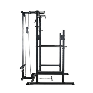 ATTIVO L2 Heavy Duty Half Power Cage Weight Lifting Squat Rack with Lat Pull Down System