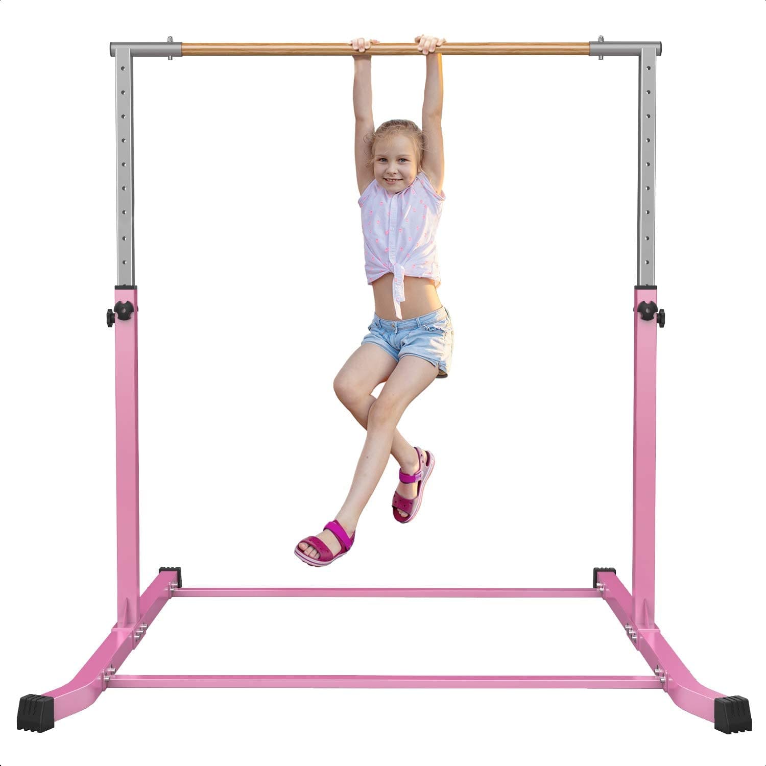 Gymnastics Bar Junior Training Bar Adjustable Height Kip Bar - Pink