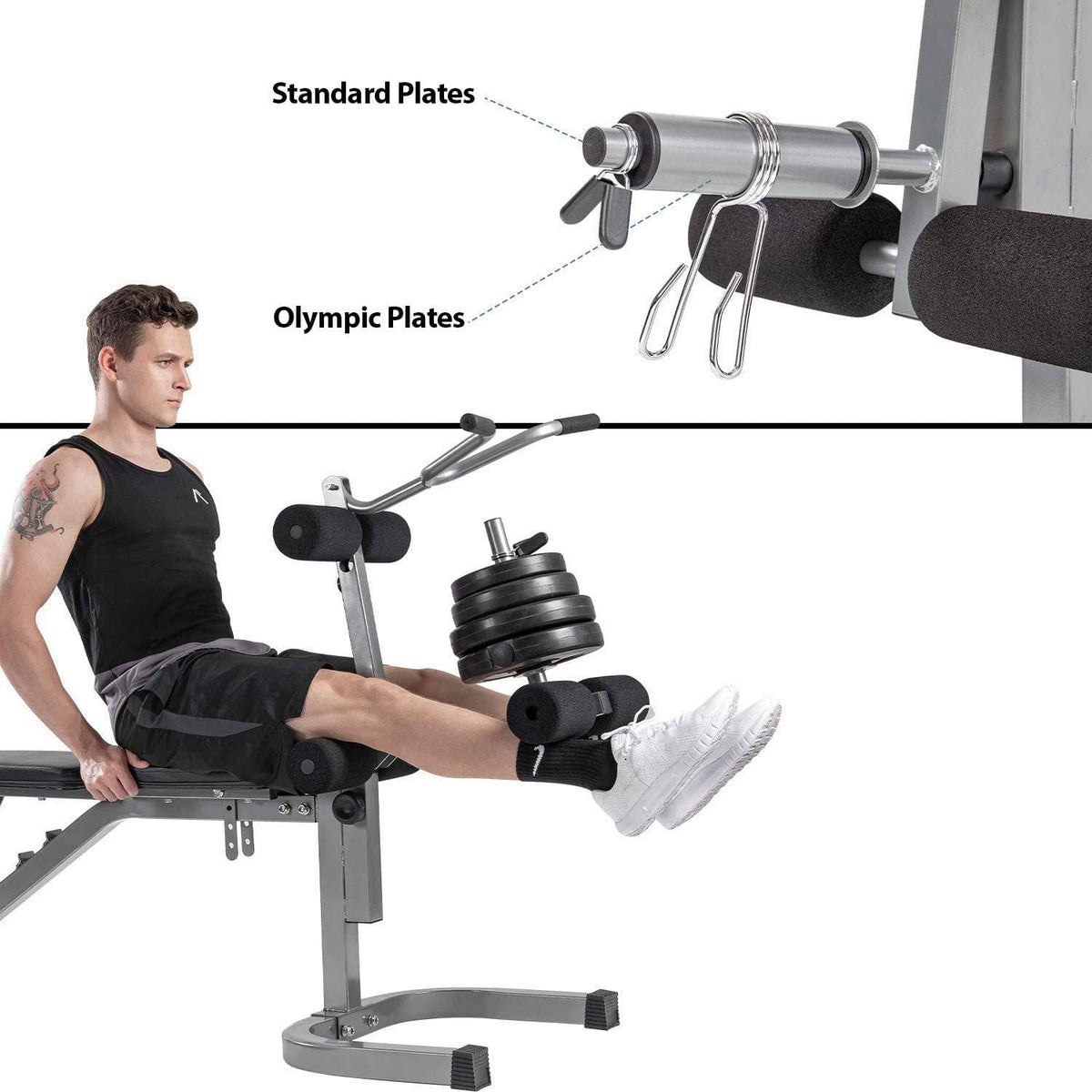 Adjustable Olympic Weight Bench with Preacher Curl Pad