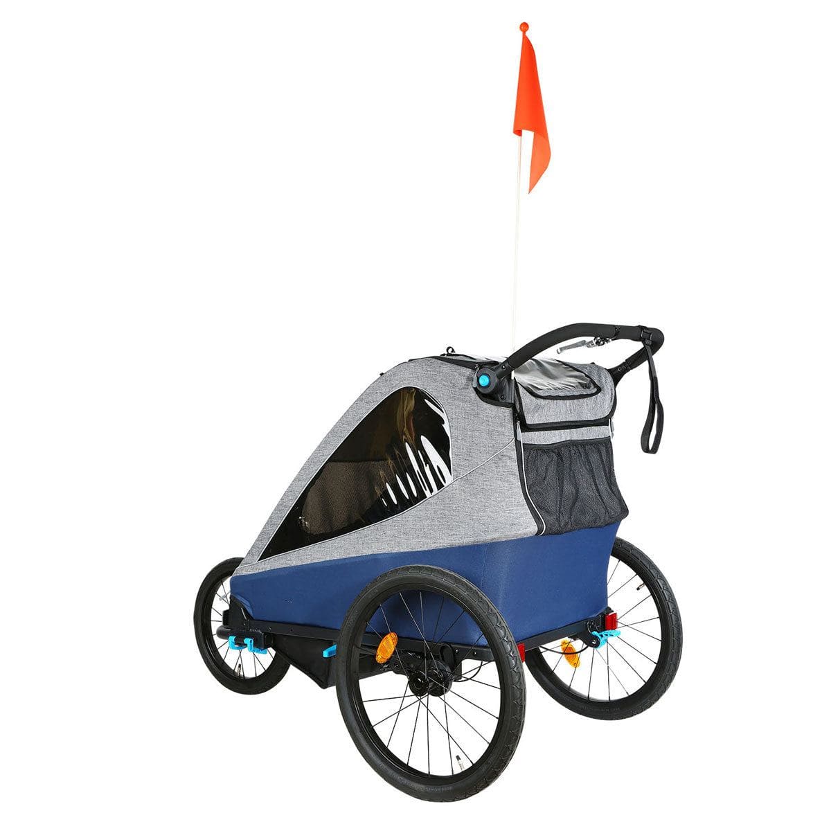 Deluxe Kids Bike Trailer 3 In 1 Foldable Jogger Stroller Transport Carrier