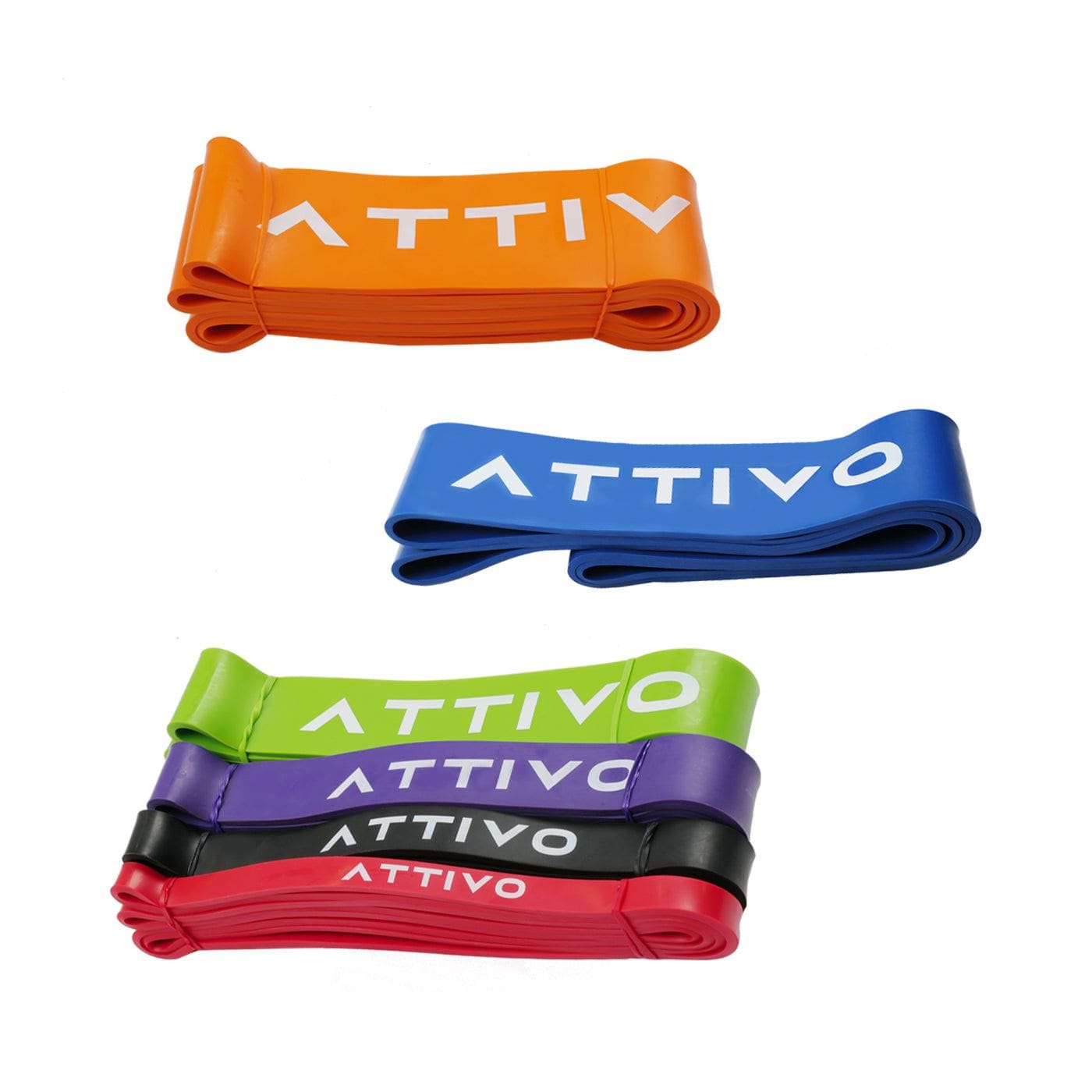 ATTIVO Resistance Band Natural Latex Band - Set of 4/5/6