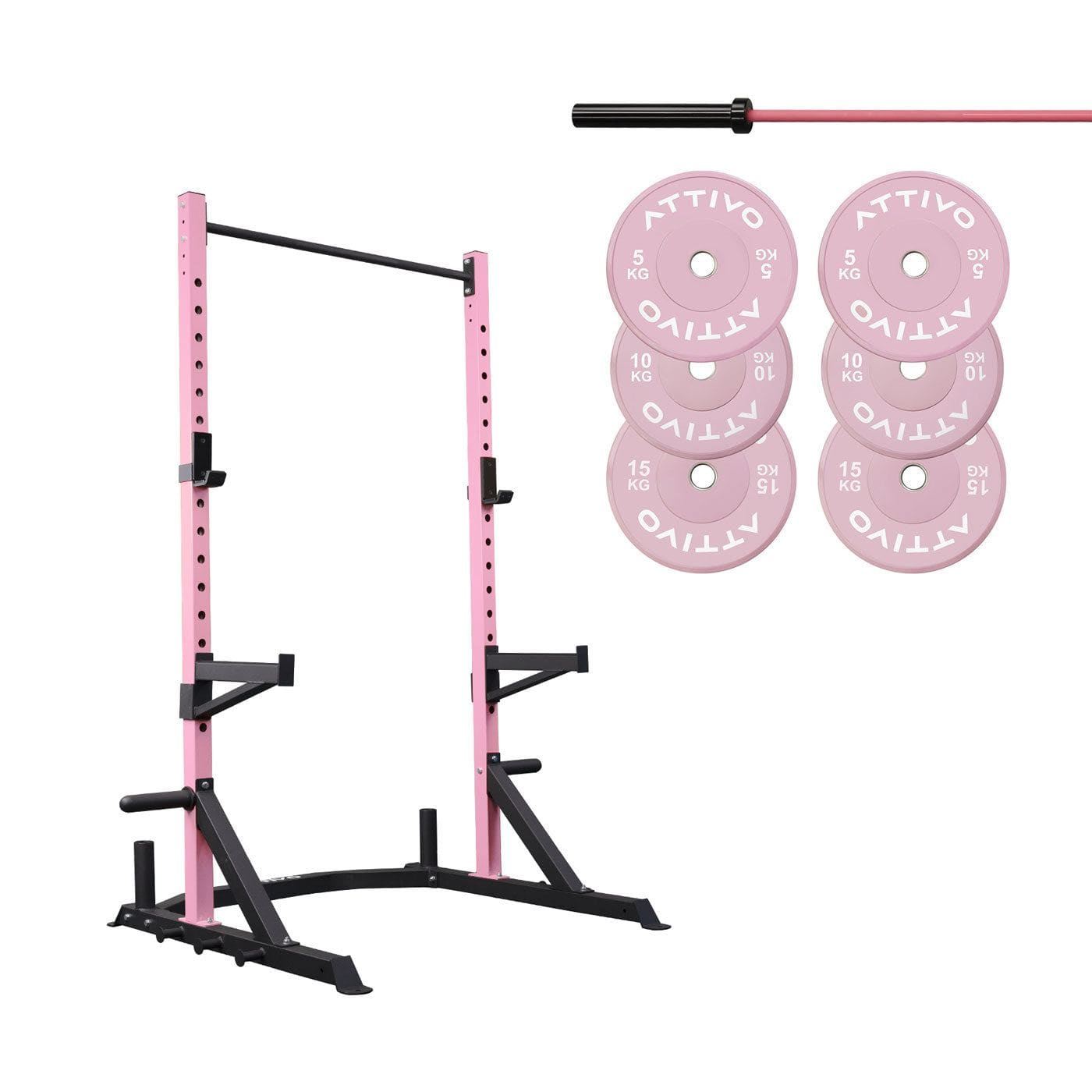 Half Power Rack Garage Gym Package - Pink