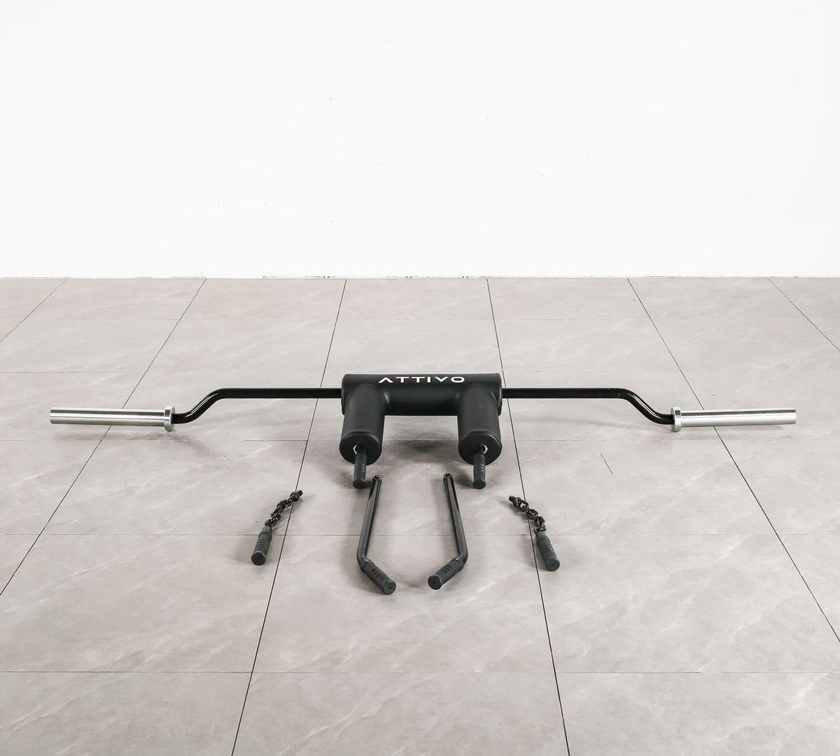 Safety Squat Bar with 3 Specialty Handles