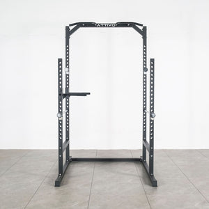 ATTIVO L2 Heavy Duty Half Power Cage Weight Lifting Squat Rack & Dip Station Tower