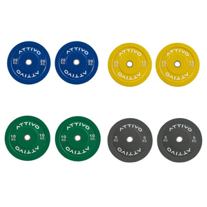 Remarkables Olympic Weight Bar 15KG & Colour Bumper Plates Combo