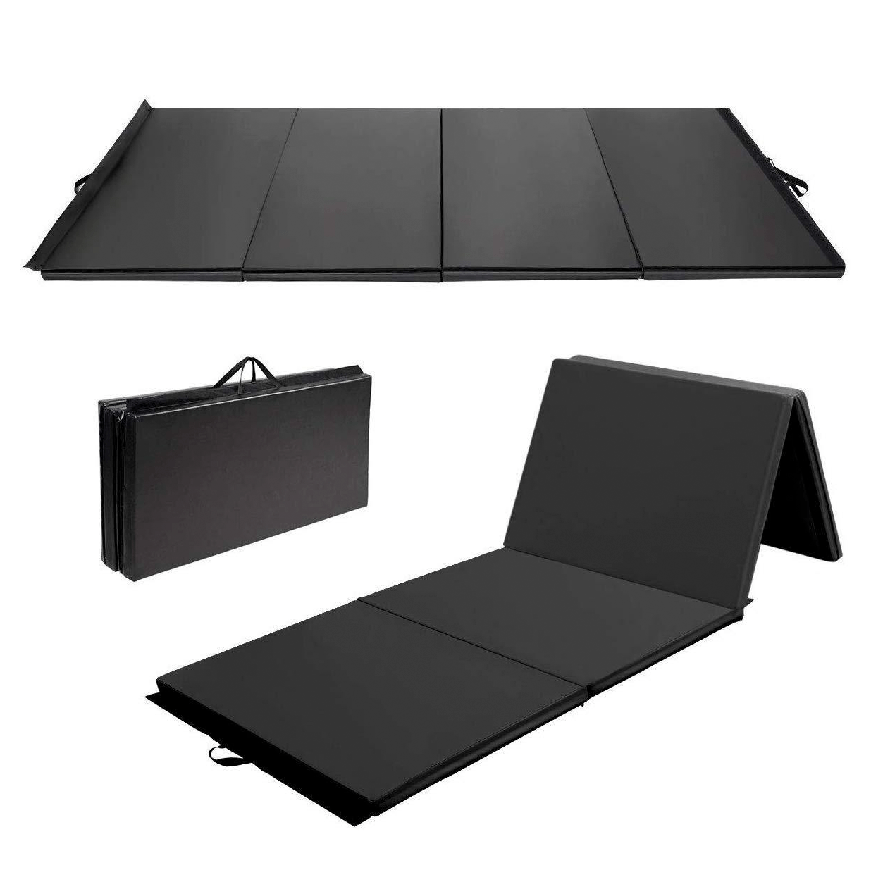 Large 3Mx1.2Mx5cm Folding Tumbling Mat Gymnastics Exercise Mat Black