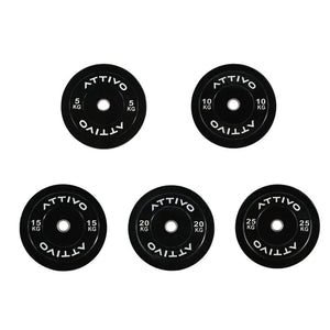 Black Olympic Rubber Bumper Weight Plates 5/10/15/20/25kg