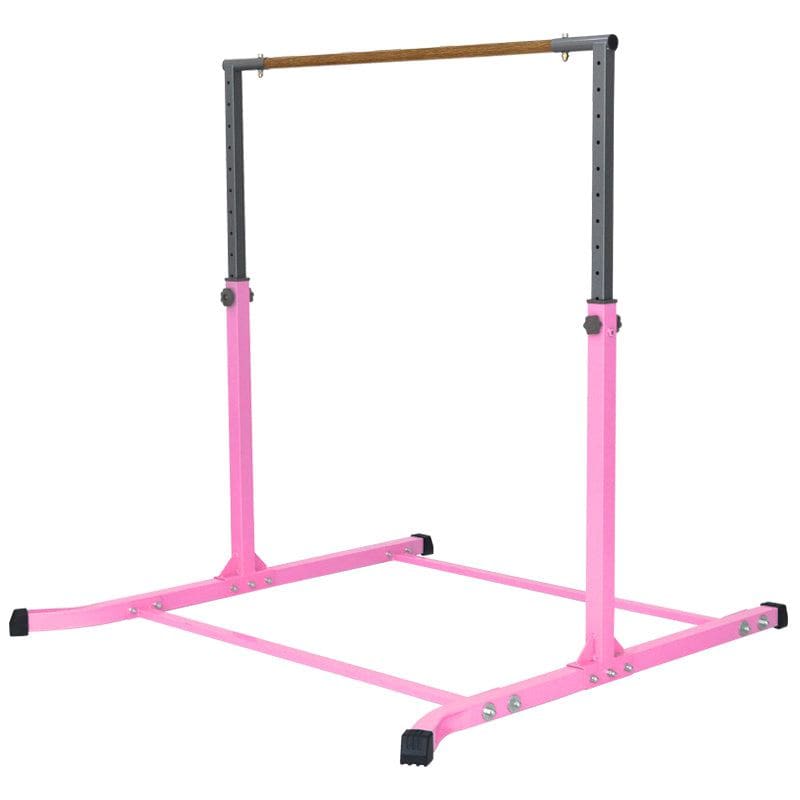 Gymnastic Horizontal Bar Sports Junior Training Bar Adjustable Height Kip Bar - Pink