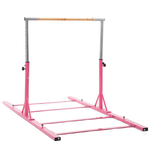 Advanced Gymnastic Bar Sports Junior Training Bar Adjustable Height Kip Bar (Pink)