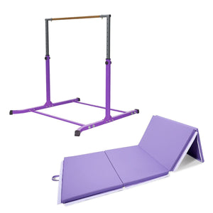 Value Combo Gymnastics Bar Junior Training Bar + Gym Mat (Purple Set)