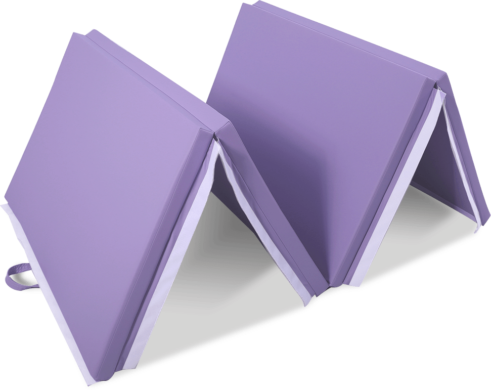 Large 3Mx1.2Mx5cm Folding Tumbling Mat Gymnastics Gym Exercise Mat High Density - Light Purple