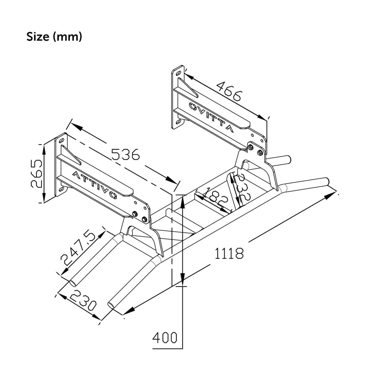 ATTIVO Multi Grip Wall/Ceiling Mount Pull Up Bar