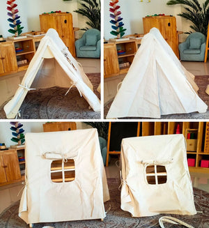 Pikler Foldable Wooden Climbing Triangle with Tent